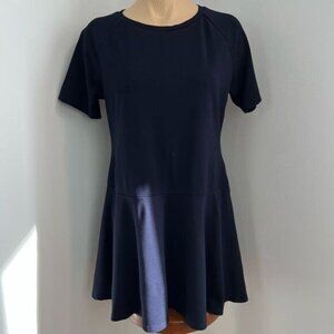 Vintage Onze Montreal Women’s Medium Navy Blue Short Sleeve Mini Dress Zipper